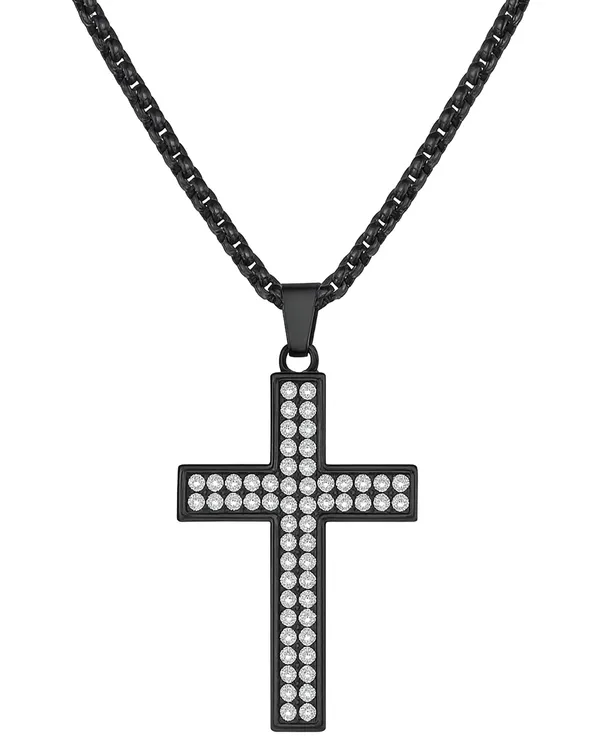SHANKHRAJ_MALL_Pendant_Necklace_with_Rhinestones_for_Men_&_Women_–Chain,_Hip_Hop_Iced_Out_Jewelry,_Unisex_Faith_Pendant_Gift_Colour_Gold-Silver-Black_(A162)