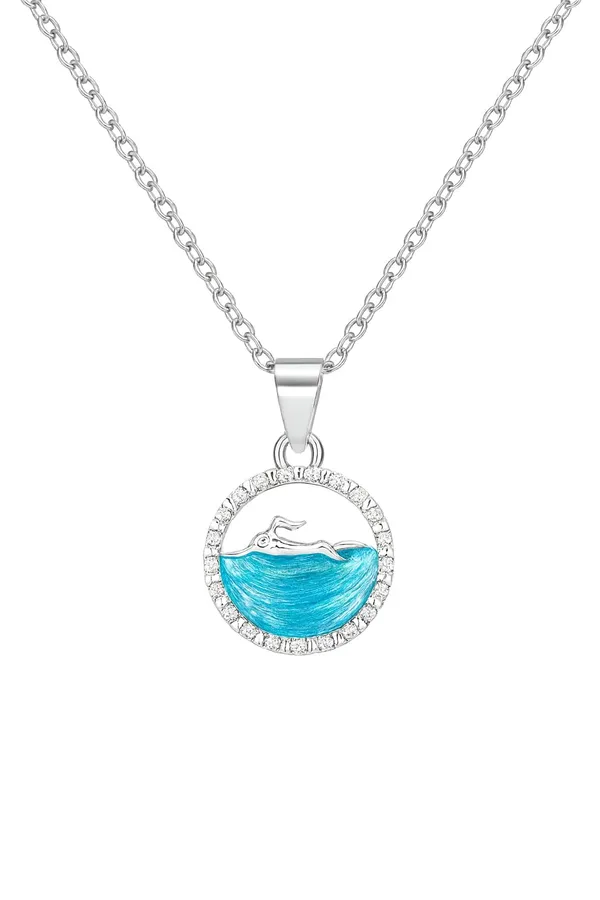SHANKHRAJ_MALL_Crystal_Bow_Pendant_Necklace_with_Pink_Opal_Square_Stone,_Chrome_Chain,_Rhinestone_Accents_(CN1)