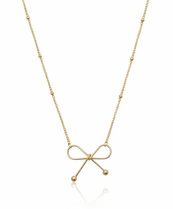 SHANKHRAJ_MALL_Gold-Tone_Heart_Pendant_Necklace,_Satellite_Bead_Chain,_Dainty_Minimalist_Style_(A510)