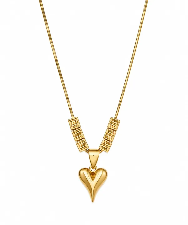 SHANKHRAJ_MALL_Gold_Plated_Heart_Pendant_Necklace_for_Women_|_Minimalist_Heart_Charm_Snake_Chain_Necklace_|_Adjustable_Fashion_Jewelry_for_Girls_&_Women