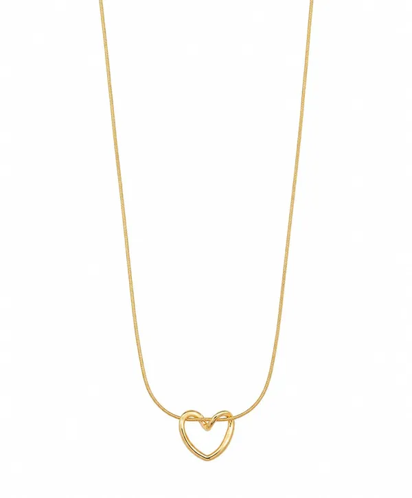 SHANKHRAJ_MALL_Gold_Plated_Open_Heart_Pendant_Necklace_for_Women_&_Girls_|_Minimalist_Heart_Charm_Snake_Chain_Necklace_|_Elegant_Daily_Wear_Fashion_Jewelry_Gift