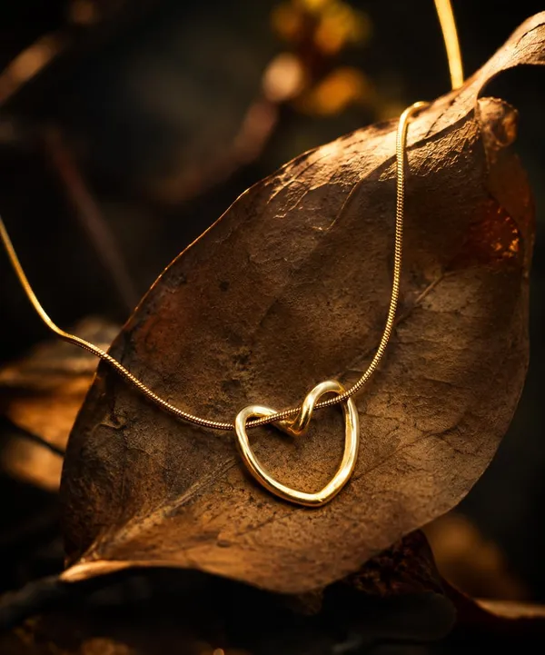 SHANKHRAJ_MALL_Gold_Plated_Open_Heart_Pendant_Necklace_for_Women_&_Girls_|_Minimalist_Heart_Charm_Snake_Chain_Necklace_|_Elegant_Daily_Wear_Fashion_Jewelry_Gift