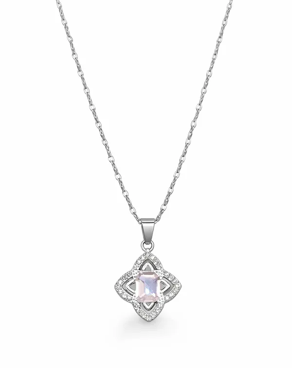 SHANKHRAJ_MALL_Silver_Pendant_Necklace_with_Stone,_Swan_Design,_Chain_Included_(A430)