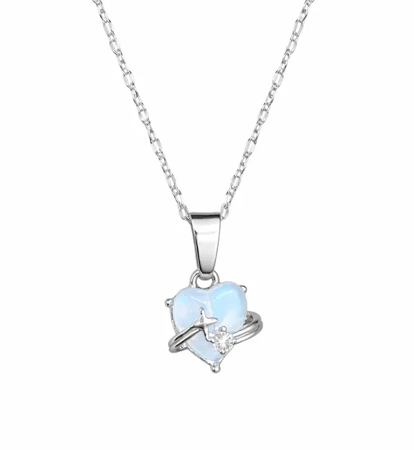 SHANKHRAJ_MALL_Silver_Pendant_Necklace_with_Stone,_Swan_Design,_Chain_Included_(A432)