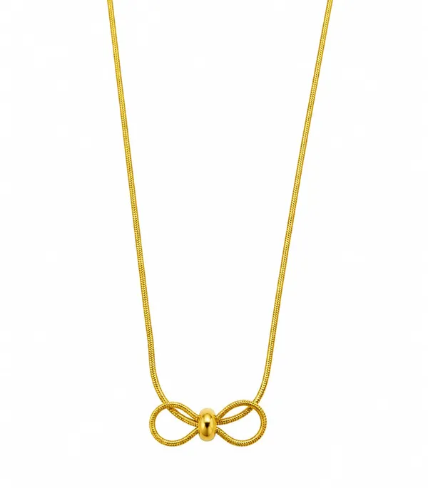 SHANKHRAJ_MALL_Gold_Bow_Knot_Necklace_with_Snake_Chain