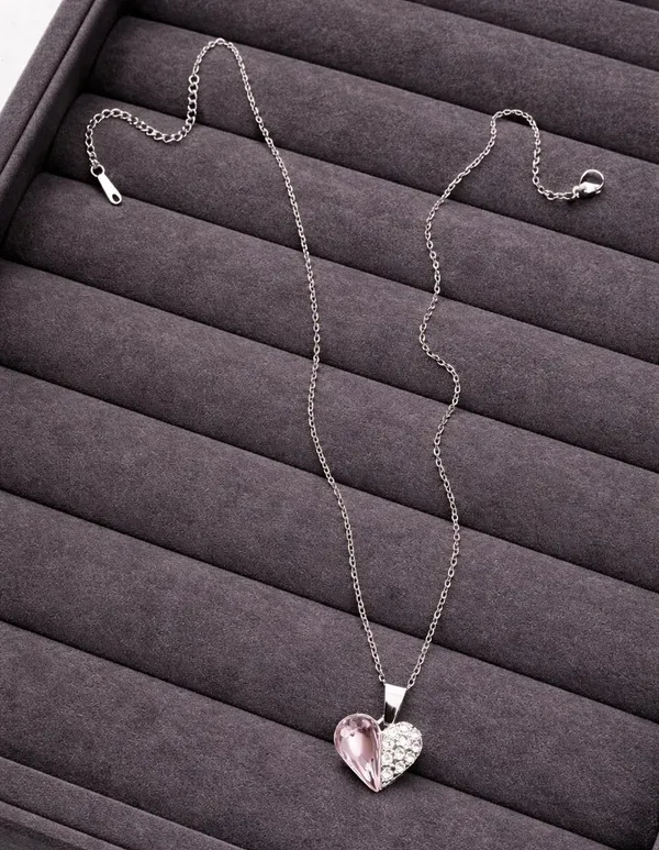 SHANKHRAJ_MALL_Silver_Pendant_Necklace_with_Stone,_Swan_Design,_Chain_Included_(A522)