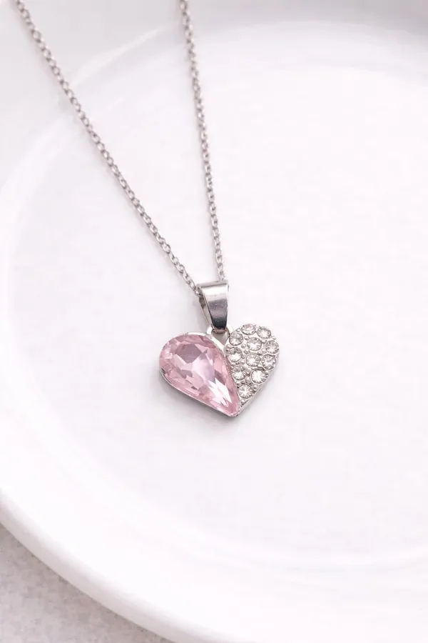 SHANKHRAJ_MALL_Silver_Pendant_Necklace_with_Stone,_Swan_Design,_Chain_Included_(A522)