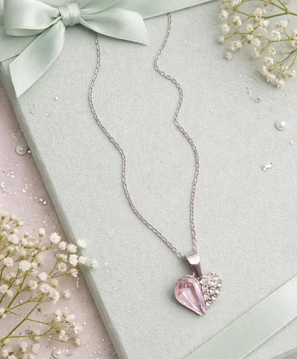 SHANKHRAJ_MALL_Silver_Pendant_Necklace_with_Stone,_Swan_Design,_Chain_Included_(A522)