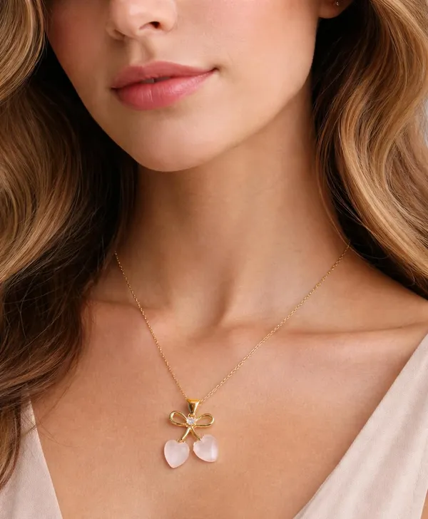 SHANKHRAJ_MALL_Silver_Pendant_Necklace_with_Stone,_Swan_Design,_Chain_Included_(A523)
