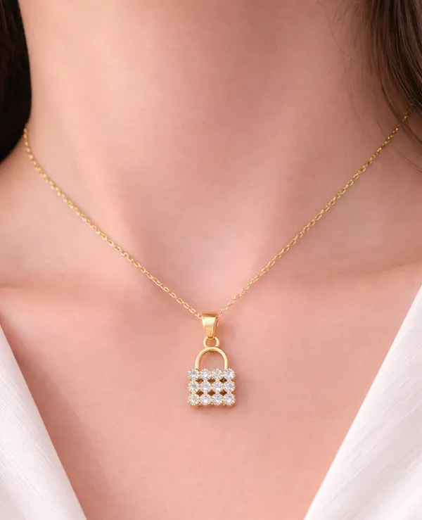 SHANKHRAJ_MALL_Silver_Pendant_Necklace_with_Stone,_Swan_Design,_Chain_Included_(A435)