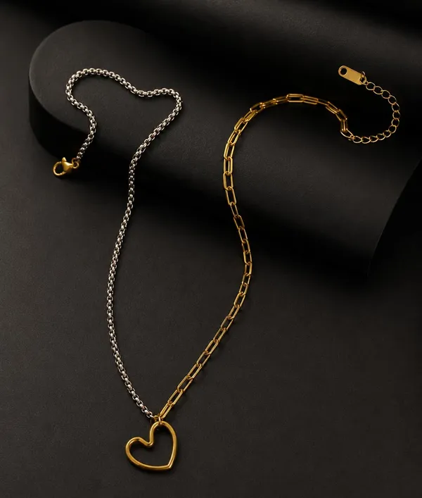 SHANKHRAJ_MALL_Two-Tone_Heart_Pendant_Necklace,