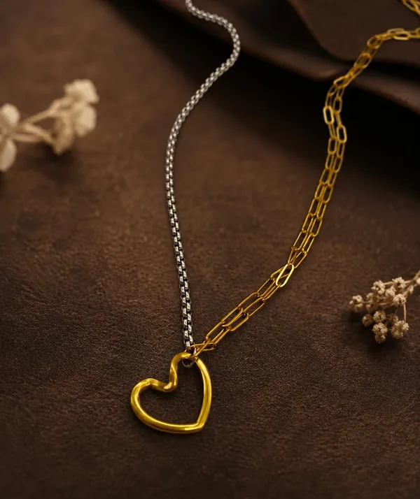 SHANKHRAJ_MALL_Two-Tone_Heart_Pendant_Necklace,