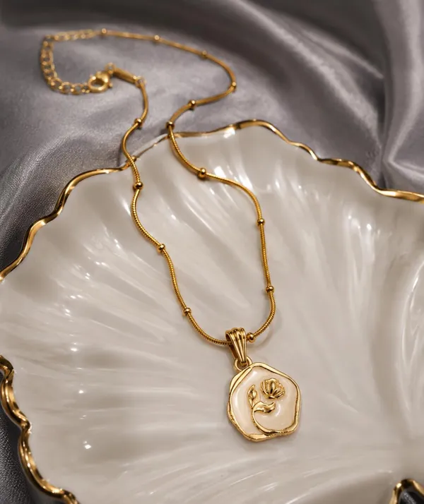 Gold-Toned_Floral_Medallion_Pendant_Necklace_with_Beaded_Chain_(gold)