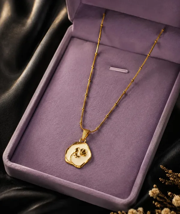 Gold-Toned_Floral_Medallion_Pendant_Necklace_with_Beaded_Chain_(gold)