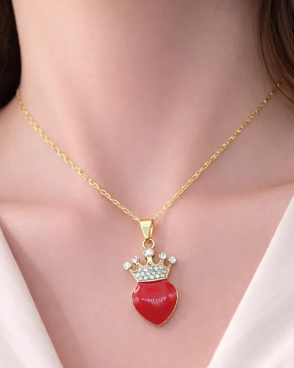 SHANKHRAJ_MALL_Silver_Pendant_Necklace_with_Stone,_Swan_Design,_Chain_Included_(A437)