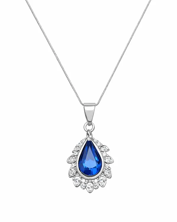 SHANKHRAJ_MALL_Silver_Pendant_Necklace_with_Stone,_Swan_Design,_Chain_Included_(A439)