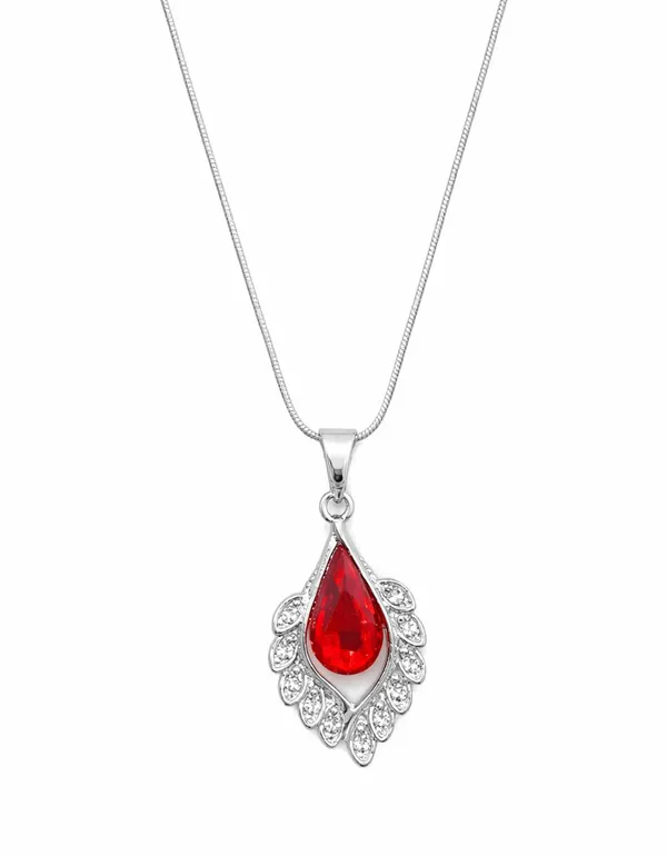 SHANKHRAJ_MALL_Silver_Pendant_Necklace_with_Stone,_Swan_Design,_Chain_Included_(A340)