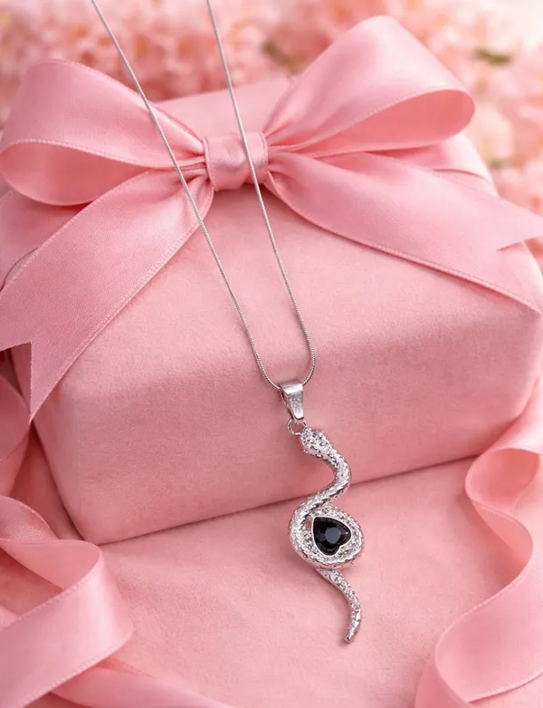 SHANKHRAJ_MALL_Silver_Pendant_Necklace_with_Stone,_Swan_Design,_Chain_Included_(A443)