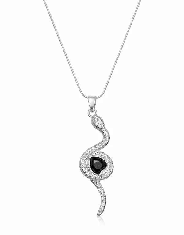 SHANKHRAJ_MALL_Silver_Pendant_Necklace_with_Stone,_Swan_Design,_Chain_Included_(A443)