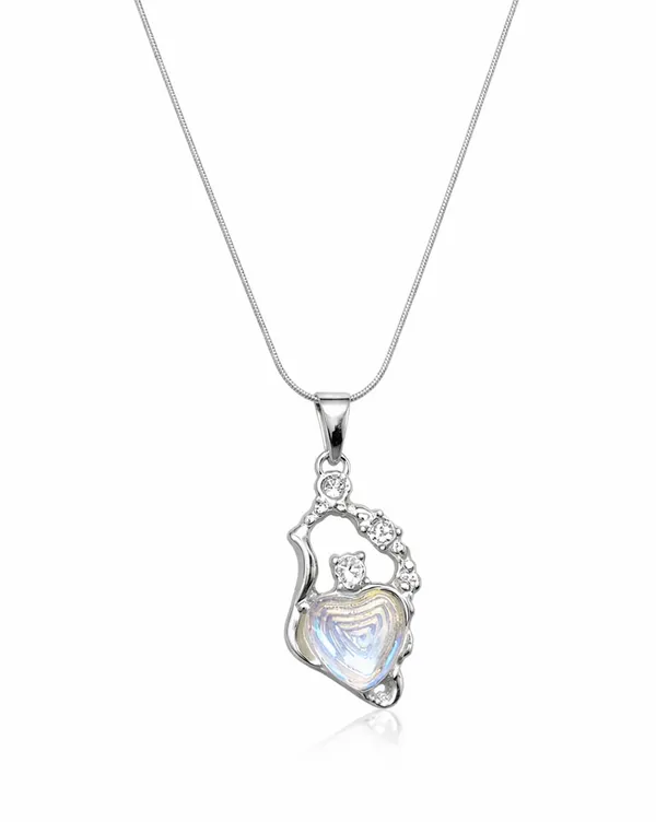 SHANKHRAJ_MALL_Silver_Pendant_Necklace_with_Stone,_Swan_Design,_Chain_Included_(A445)