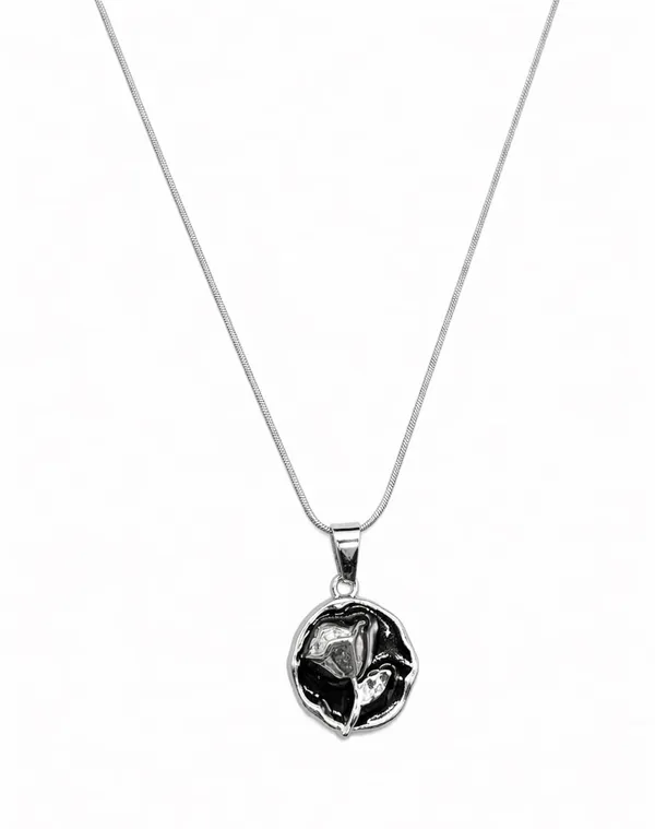 SHANKHRAJ_MALL_Silver_Pendant_Necklace_with_Stone,_Swan_Design,_Chain_Included_(A446)