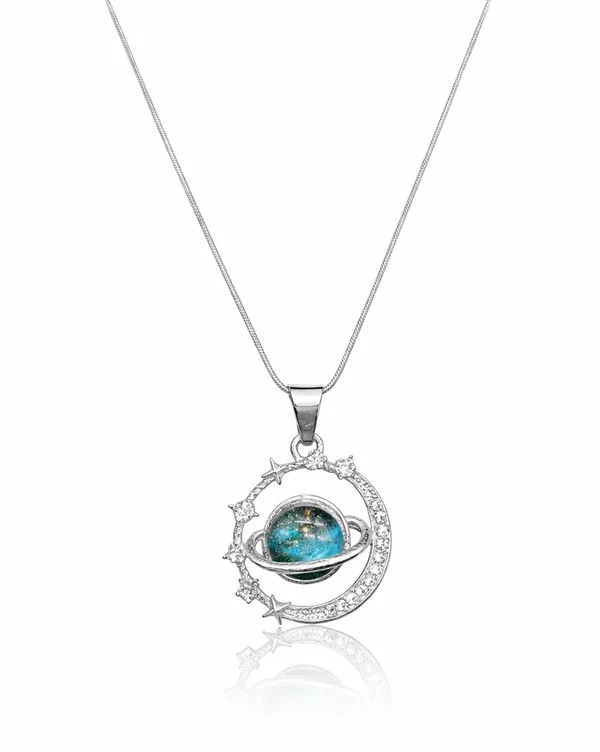 SHANKHRAJ_MALL_Silver_Pendant_Necklace_with_Stone,_Swan_Design,_Chain_Included_(A447)