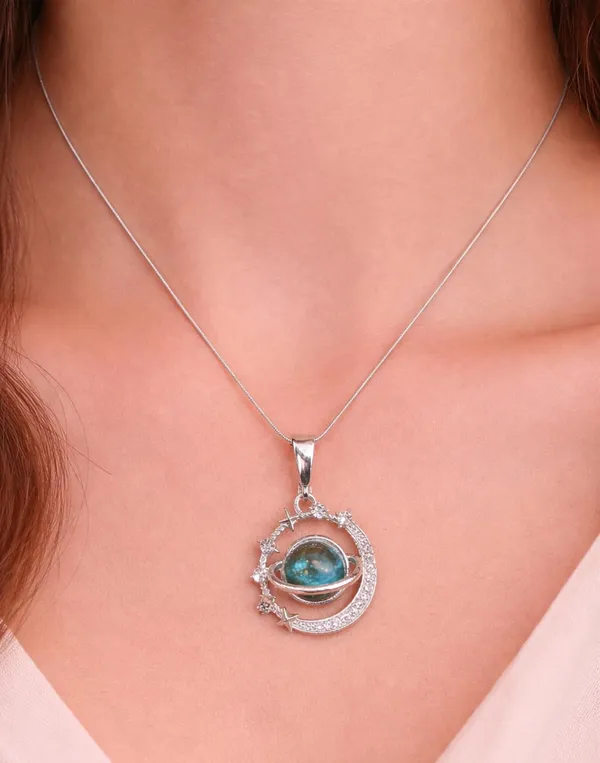 SHANKHRAJ_MALL_Silver_Pendant_Necklace_with_Stone,_Swan_Design,_Chain_Included_(A447)