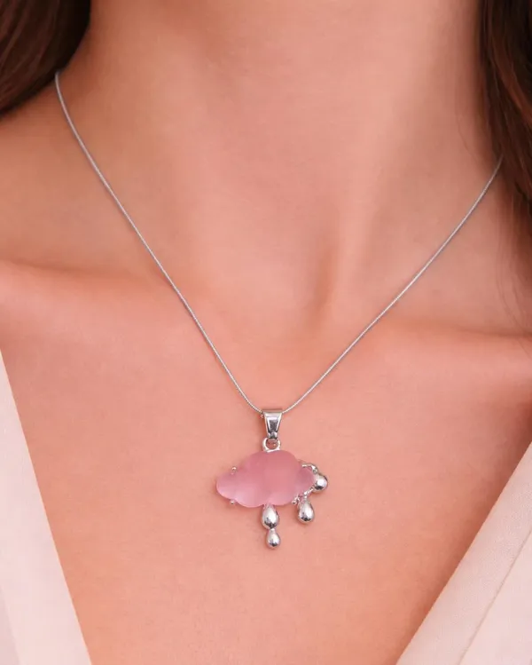 SHANKHRAJ_MALL_Silver_Pendant_Necklace_with_Stone,_Swan_Design,_Chain_Included_(A452)