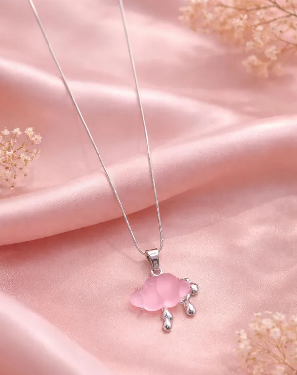 SHANKHRAJ_MALL_Silver_Pendant_Necklace_with_Stone,_Swan_Design,_Chain_Included_(A452)