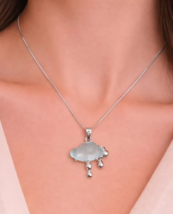 SHANKHRAJ_MALL_Silver_Pendant_Necklace_with_Stone,_Swan_Design,_Chain_Included_(A453)