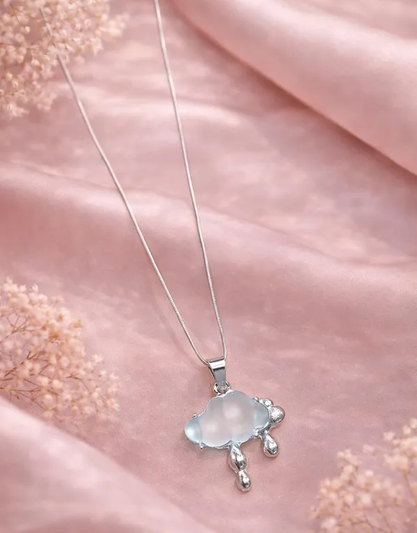 SHANKHRAJ_MALL_Silver_Pendant_Necklace_with_Stone,_Swan_Design,_Chain_Included_(A453)