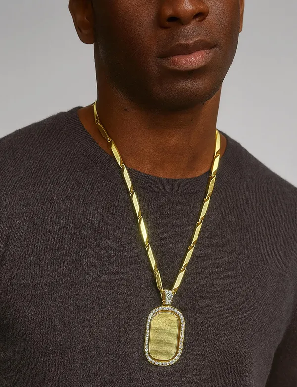 SHANKHRAJ_MALL_Elegant_Gold_Plated_Pendant_Necklace_with_Crystal_Rhinestones,_Rectangle_Dog_Tag_Design,_Fashion_Jewelry_for_men_(A266)