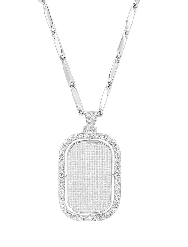 SHANKHRAJ_MALL_Elegant_Gold_Plated_Pendant_Necklace_with_Crystal_Rhinestones,_Rectangle_Dog_Tag_Design,_Fashion_Jewelry_for_men_(A267)