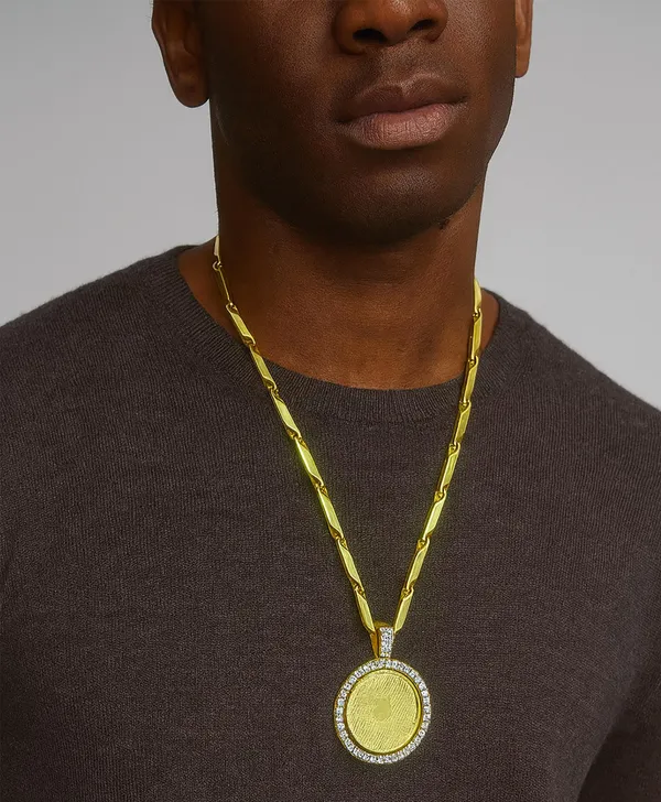 SHANKHRAJ_MALL_Elegant_Gold_Plated_Pendant_Necklace_with_Crystal_Rhinestones,_Rectangle_Dog_Tag_Design,_Fashion_Jewelry_for_men_(A268)