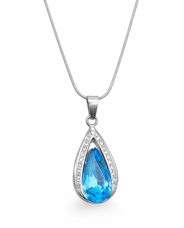 SHANKHRAJ_MALL_Silver_Pendant_Necklace_with_Stone,_Swan_Design,_Chain_Included_(A427)