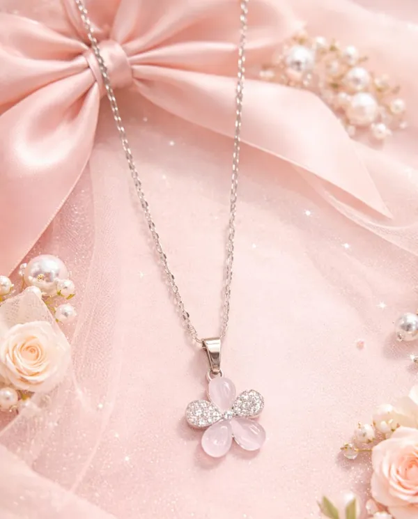 SHANKHRAJ_MALL_Silver_Pendant_Necklace_with_Stone,_Swan_Design,_Chain_Included_(A490)