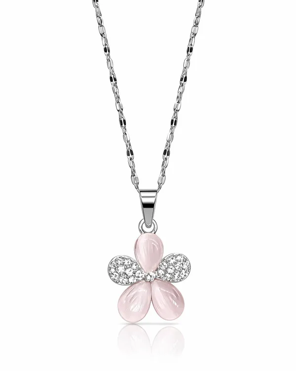 SHANKHRAJ_MALL_Silver_Pendant_Necklace_with_Stone,_Swan_Design,_Chain_Included_(A490)