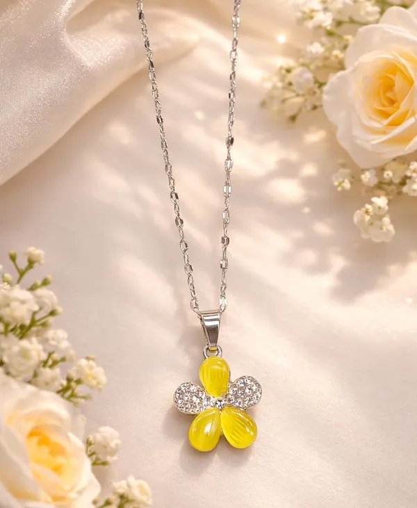 SHANKHRAJ_MALL_Silver_Pendant_Necklace_with_Stone,_Swan_Design,_Chain_Included_(A491)