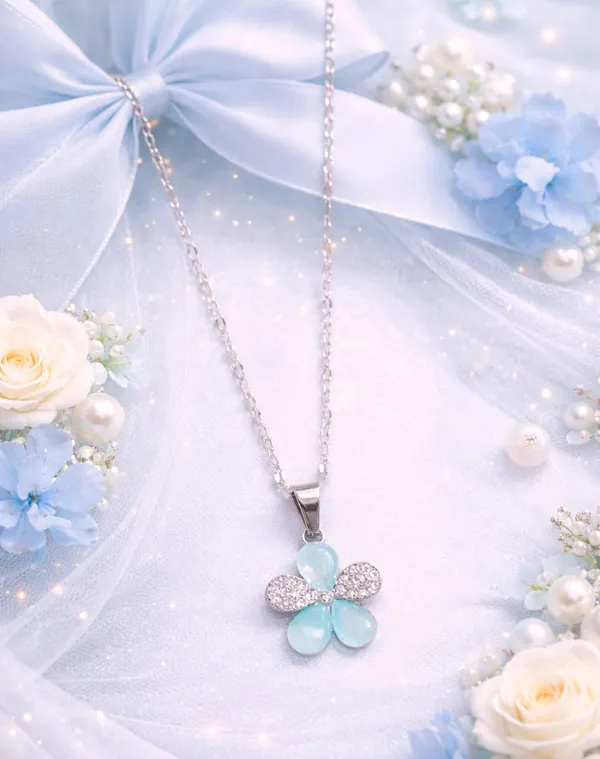 SHANKHRAJ_MALL_Silver_Pendant_Necklace_with_Stone,_Swan_Design,_Chain_Included_(A492)