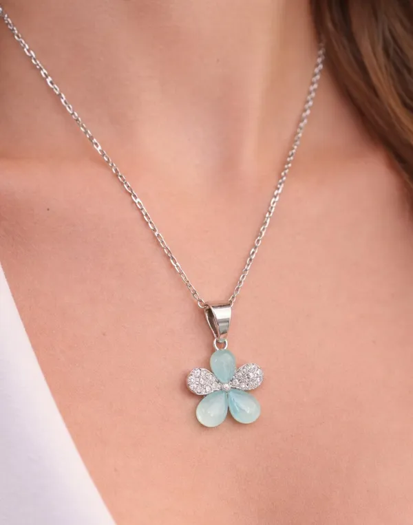SHANKHRAJ_MALL_Silver_Pendant_Necklace_with_Stone,_Swan_Design,_Chain_Included_(A492)