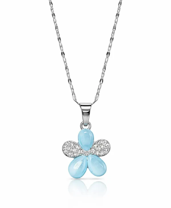 SHANKHRAJ_MALL_Silver_Pendant_Necklace_with_Stone,_Swan_Design,_Chain_Included_(A492)