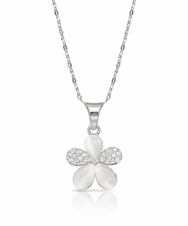 SHANKHRAJ_MALL_Silver_Pendant_Necklace_with_Stone,_Swan_Design,_Chain_Included_(A493)