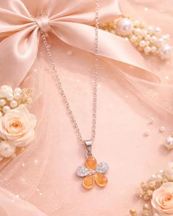 SHANKHRAJ_MALL_Silver_Pendant_Necklace_with_Stone,_Swan_Design,_Chain_Included_(A494)