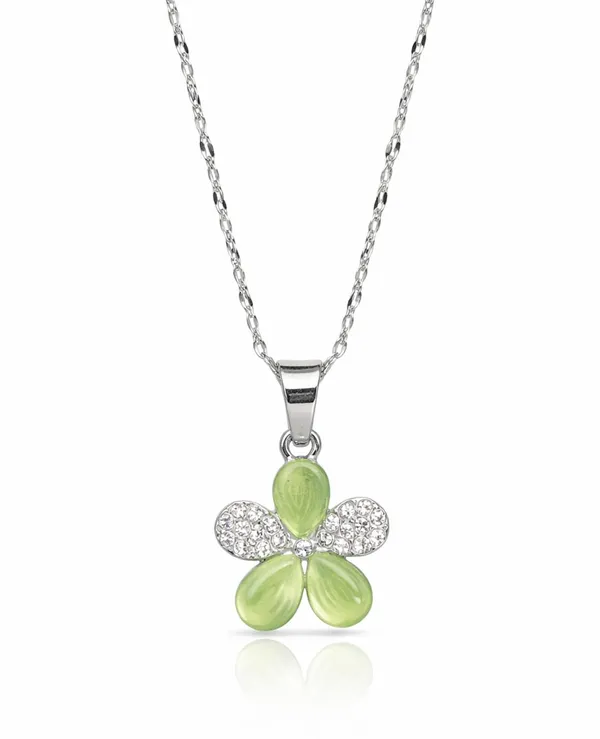SHANKHRAJ_MALL_Silver_Pendant_Necklace_with_Stone,_Swan_Design,_Chain_Included_(A495)