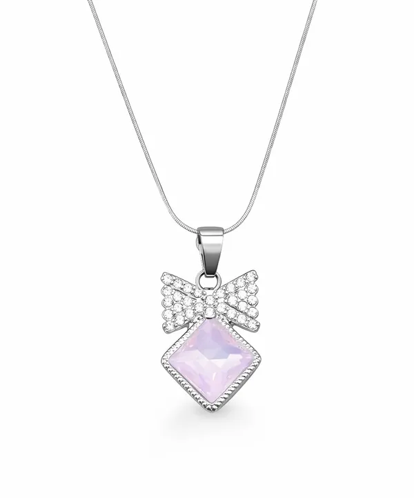 SHANKHRAJ_MALL_Silver_Pendant_Necklace_with_Stone,_Swan_Design,_Chain_Included_(A429)