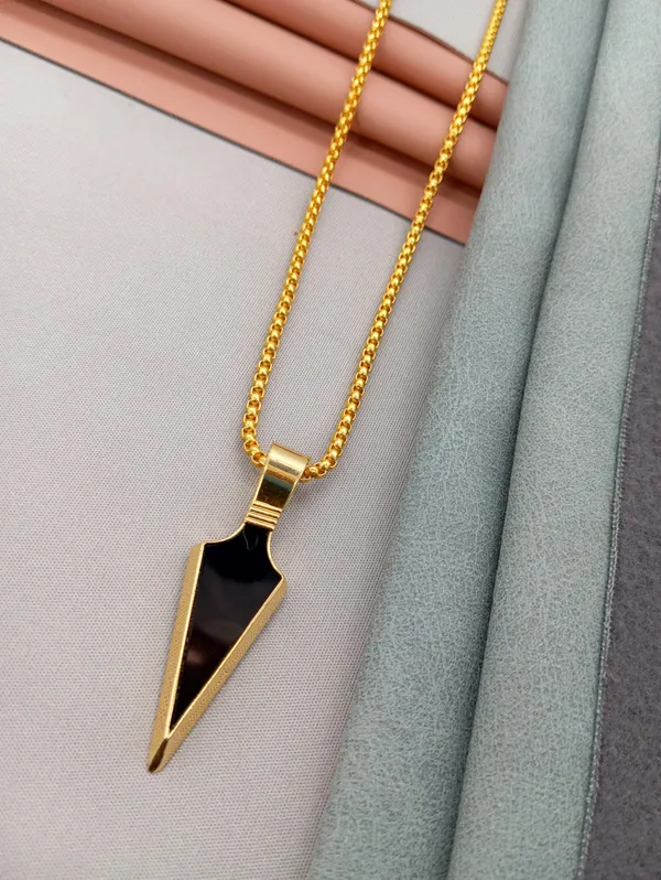 SHANKHRAJ_MALL_Pendant_Necklace_with_Rhinestones_for_Men_&_Women_–Chain,_Hip_Hop_Iced_Out_Jewelry,_Unisex_Faith_Pendant_Gift_Colour_Gold-Silver-Black_(A165)
