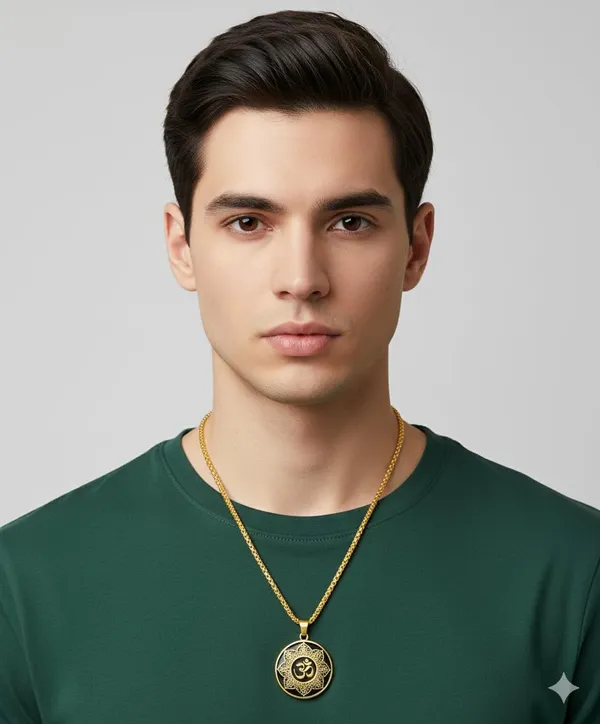 SHANKHRAJ_MALL_Pendant_Necklace_with_Rhinestones_for_Men_&_Women_–Chain,_Hip_Hop_Iced_Out_Jewelry,_Unisex_Faith_Pendant_Gift_Colour_Gold-Silver-Black_(A163)