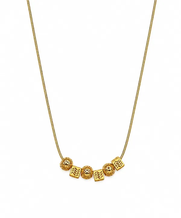 SHANKHRAJ_MALL_Gold_Plated_Minimalist_Beaded_Pendant_Necklace_for_Women_|_Snake_Chain_Necklace_|_Trendy_Korean_Style_Fashion_Jewelry_for_Girls_&_Women