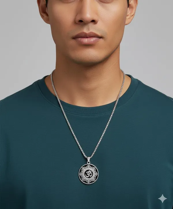 SHANKHRAJ_MALL_Pendant_Necklace_with_Rhinestones_for_Men_&_Women_–Chain,_Hip_Hop_Iced_Out_Jewelry,_Unisex_Faith_Pendant_Gift_Colour_Gold-Silver-Black_(A164)