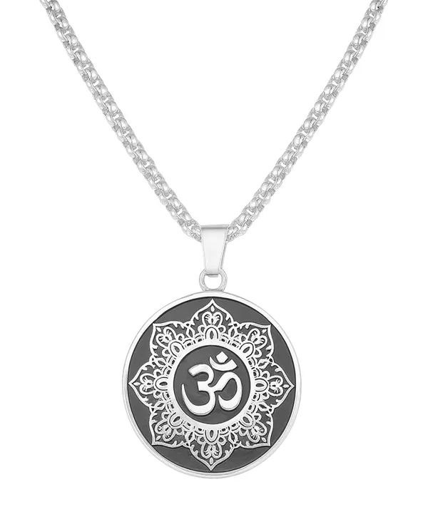 SHANKHRAJ_MALL_Pendant_Necklace_with_Rhinestones_for_Men_&_Women_–Chain,_Hip_Hop_Iced_Out_Jewelry,_Unisex_Faith_Pendant_Gift_Colour_Gold-Silver-Black_(A164)